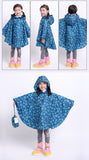 Freesmily Kids Stylish Rain Poncho Waterproof Rain Jacket Coat For Girls Boys