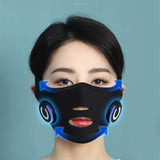 Electric V Face Massage Belt Black USB Charge EMS 2 Modes 10 Gears Electric Double Chin Reducer Facial Massage Device