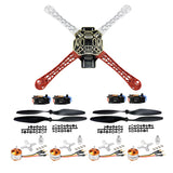 F450 4-Axle Airframe 450mm Drone Frame Kit w/ 2-4S 30A RC Brushless ESC A2212 1000KV Brushless Motor 13T 1045 CW CCW Propellers