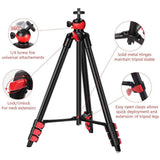 Phone Tripod 54 Inch Portable Travel Tripods Camera Tripod With BT Remote Control And Cell Phone Clip 1/4 Inch Screw Mount