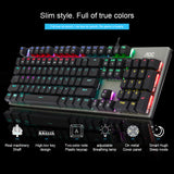 104 Keys Wear Resistance Universal For Desktop Switch Gaming Mechanical Wired Keyboard Metal Computer Accessories RGB Backlight
