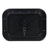 Marine Deck Plate Access Cover Pull Out Inspection Hatch w/ Latch for Boat Kayak Canoe, 14.96 x 11.02 inch / 380 x 280mm -Black