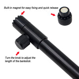 50-80cm Adjustable Quick-release Extending Bank Stick Spiral Point Fishing Bankstick with Magnet Bite Alarm Bank Stick Black