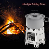 Lixada Titanium Outdoor Camping Stove Portable Ultralight Folding Wood Stove Pocket Stove Camping Fishing Hiking Equipment