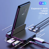 Type-C Smart HUB Docking Station, Projection Converter, Compatible with USB C to HDMI, Docking Station + Stand + Charger 3-in-1