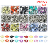 100/200 Sets Snap Fasteners Kit Tool  Metal Snap Buttons Rings with Fastener Pliers Press Tool Kit for Clothing Sewing Bibs DIY