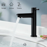Faucet Black Stainless Steel Kitchens Bathroom Single Cold Faucet Sitting Wrench Type Single Hole Paint Basin Faucets Bathroom