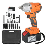 Cordless Brushless Impact Wrench 1/2 Inch 380Nm High Torque 4.0A Li-ion Battery Variable Speed with Carry Box Socket