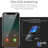 Konrisa Bluetooth FM Transmitter Modulator Aux Output QC3.0 Fast Charger Handsfree Car Kit Dual USB Port Support TF Card U-disk