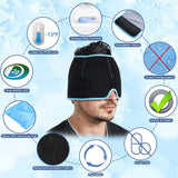 Migraine &amp; Headache Relief Hat Reusable Gel Cold Pack for Migraine or Puffy Eye Sinus &amp; Stress Relief Migraine Gel Ice Head Wrap
