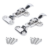 2 pieces Boat Locker Hatch Anti Rattle Latch Fastener 316 Stainless Steel Clamp 4-3/8" for row/sail skiff boat yacht accessories