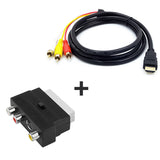 Male S-video to 3 RCA AV Audio Cable W/SCART to 3 RCA Phono Adapter 1080P HDMI-compatible to RCA Cables Connector Accessories