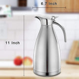 68 Oz Stainless Steel Thermal Coffee Carafe/Double Walled Vacuum Insulated Thermos,Heat &amp; Cold Retention Hot Water Pot