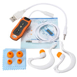 8GB MP3 Player Swimming Underwater Diving Spa + FM Radio Waterproof Headphones Orange