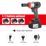 Cordless Electric Impact Wrench 980Nm Torque Brushless Motor with Chuck Fast Charger  Multifunction Impact Kit Variable Speed