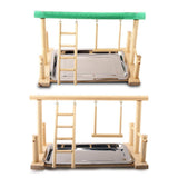 Parrot Play Perch Bird Parrot Play Training Stand Playground Wooden Perch Playpen Exercise PLaygym With Feeder Cup