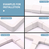 10Pcs PVC Cord Duct Cable Cover Raceway Wall Cable Management Electric Cache Cable Channel Wire Cover Waterproof