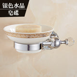 Modern Clear Crystal Bathroom Accessories Sets Silver Polished Chrome Bathroom Products Solid Brass Bathroom Hardware Sets jk6