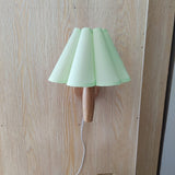 Xianfan new Japanese style wood base Kitchen bedroom studying wall lamp with vintage cloth petal lampshade E27 night light