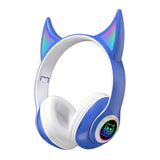 Flash Light Cute Ears Wireless Headphones Bass Noise Cancelling Adults Kids Girl Bluetooth Headsets Support TF Card With Mic
