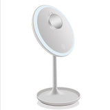 5X Makeup Mirror with 70 Light LEDs Cosmetic Mirror with Touch Dimmer Switch Battery Operated Stand for Tabletop Bathroom Travel
