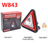COB Glare Floodlight Car Triangle Warning Light USB Rechargeable Floodlight LED Bulbs CE Litwod 2 Years