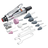 16Pcs/Set 1/4 Inch Car Air Compressor 90psi Grinder Machine Tirel Rotary Stone Tool Kit High-speed Polishing Pneumatic Tools