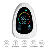 Air Quality Monitor CO2 Alarm Detector LCD Indoor Temperature Humidity Carbon Dioxide Tester 1400mAh Rechargeable CO2 Tester