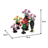 MOC Mini Color Flowers Pots Bouquet Plant Building Blocks Bonsai Bouquet Toys Child's Gift DIY Toy Flower Model Gift