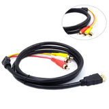 Male S-video to 3 RCA AV Audio Cable W/SCART to 3 RCA Phono Adapter 1080P HDMI-compatible to RCA Cables Connector Accessories