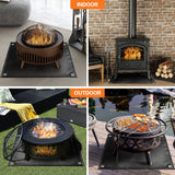 TOMSHOO Under Grill Mat Fire Pit Deck Patio Ember Mat Fireproof Mat Grill Pad for Camping Gas Stove Outdoor Wood Stove BBQ Grill