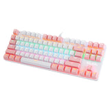 Gaming Mechanical Keyboard 87 keys Game Anti-ghosting Blue Switch RGB Backlit Wired Keyboard For Gamer Laptop PC