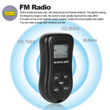 KDKA-600 Mini FM Stereo Radio Portable Digital DSP Receiver w/ 1.15inch LCD Display Screen Lanyard 60-108MHz Receiving Frequency