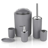 Nordic 6Pcs Black Bathroom Accessories Toothbrush Holder Bin Soap Dish Dispenser Tumbler Toilet Brush Toilet Bathroom Set #A