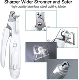 2-In-1 Pet Nail Trimmer Electric Grinder with 2 LED Rechargeable Professional Grooming Tool for Small Medium Large Dogs and Cats