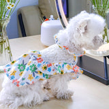 Lace Floral Dog Dress Summer Pet Clothes Cat Skirt Yorkshire Pomeranian Shih Tzu maltese Schnauzer Clothing Female Dog Costumes