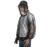 TOMSHOO Outdoor Hooded Bug Jacket Anti-mosquito Mesh Insect Shield Jacket Clothing with Gloves for Camping Hiking Fishing