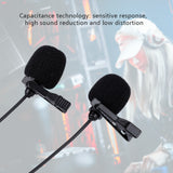 SOONHUA 3.5mm Microphone Lapel Clip Mic With Capacitor Technology Dual-Head Microphones For Smart Phone