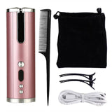 Automatic Hair Curling Iron USB Charging Hair Curler Wireless Corrugated Curling Iron For Hair LCD Rotating Hair Waver Tool
