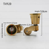 Universal Caster Wheels 360 Degree Rotation Round/ Square Cup Brass Heavy Wheel Hardware Movable for Furniture Cabinet