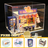 CUTEBEE DIY Dollhouse Kit Wooden Doll House Miniature House Furniture Kit Casa Music Led Toys for Children Birthday Gift A68B