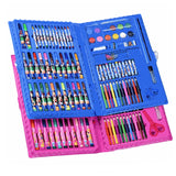 1 Set 86 Pcs Children Drawing Painting Art Set Blue Water Color Pen Crayon Oil Pastel Paint Brush Drawing Tool School Party Gift