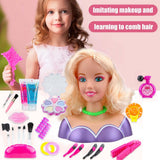 36pcs Half-Length Model Doll Children's Toy Hair Dryer Make Up Set Makeup Salon Braided Play House Girl Doll
