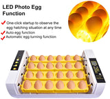 24 Egg Incubator Automatic Egg Incubators Hatching for Chicken Birds Quail Constant Temperature Control Farm LED Light