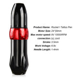 Professional Rocket Tattoo Pen Rotary Tattoo Machine Gun Permanent Makeup Machine Space Aluminum Cartridge Tattoo Gun Equipment