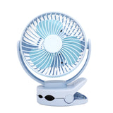 Mini Desk Fan 360 Degree Rotation 4 Speeds Adjustable Portable USB Table Fan Clip-on Type Rechargeable Cooling