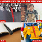 3PCS Mechanical Carpenter's Pencil Deep Hole Mechanical Pencil Marker With Built In Sharpener