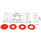 Work Benches Router Trimmer Table Insert Plate Aluminum Alloy Woodworking Engraving Trimming Machine Flip Board Set with Rings