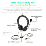 USB Wired Headset On Ear Computer Headphone Call Center Earphone with Noise Cancelling Microphone Mic Mute Adjustable Headband