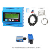 TUF-2000M DN15-100 DN50-700mm DN80-6000 DN300-6000 Digital Ultrasonic Flowmeter Module Sensor Indicator Counter Water Flow Meter